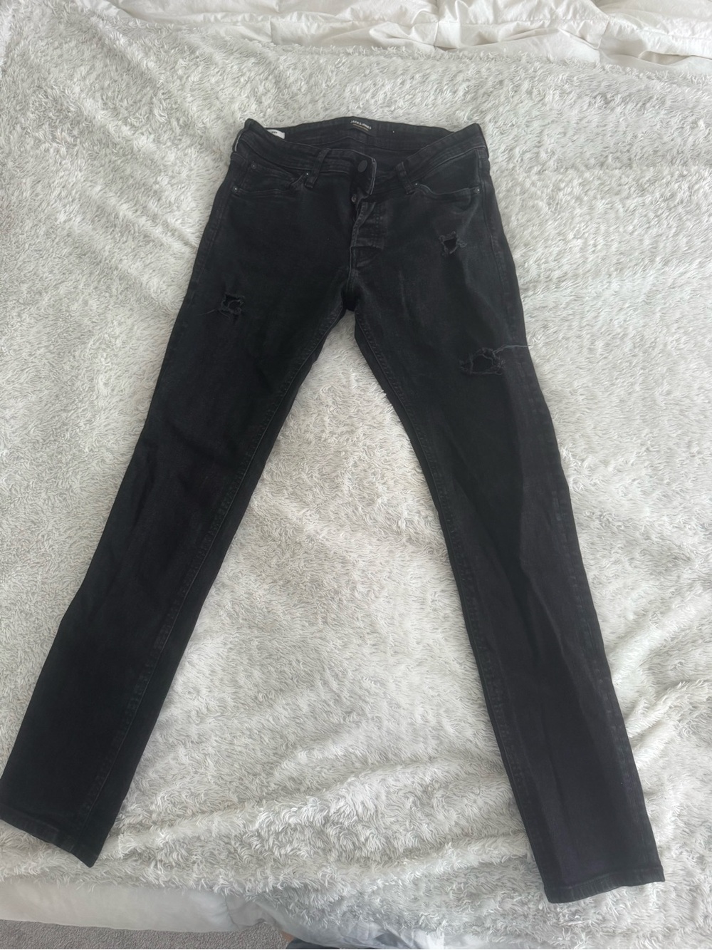 Jack & Jones Women's Black Skinny Ripped Jeans